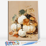 Aeontinity White Pumpkin Autumn Harvest Thanksgiving Festival Framed Canvas DIY Paint by Numbers Kit Bar Cafe Cave Home Room Wal