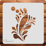 Kachi Pencil Floral Leaf Pattern Stencils for Art and Craft Painting, Size 6 x 6 inch Reusable Stencil for Painting, Fabric, Gla