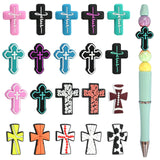 20 pcs Cross Focal Beads Silicone Focal Bead Silicone Beads for Shaped Bulk Pens Beaded Keychain Making Christian Party Favors