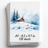 128 Sheets Watercolor Paper Pad - A4 8.3x11.7 - Water Color Paper 140lb/300gsm - 100% Cotton Pulp - Art Supplies for Kids & Adul