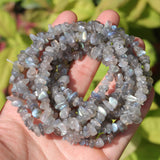 400pcs Natural Chip Stone Beads for Jewelry Making Labradorite 5-8mm Irregular Gemstones Healing Crystal Loose Rocks Bead Hole D