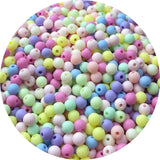 LIMAOLLY 800 Pieces 6mm Acrylic Round Pastel Beads Candy Color Frosted Plastic Spacer Beads for Jewelry Making Earring Bracelet 
