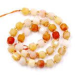 Malahill Wholesale Natural Faceted Stone Beads for Jewelry Making Sold per Bag 5 Strands Inside Cube Golden Jade 8mm