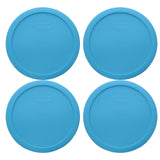 Pyrex 7402-PC 6/7-Cup Bright Blue Pantone Food Storage Replacement Lid (4-Pack) - Made in USA
