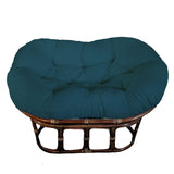 Papasans Unlimited Rattan Double Papasan (Mamasan) Chair with Extra Thick Deluxe Cushion Microsuede Fabric (Teal)