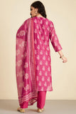 Gosriki Women'S Rayon Blend Straight Printed Kurta With Pant & Dupatta (Haritaj Pink-Gs_M_Pink_Medium),Pink,,B0DKXB51GN