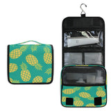 Hanging Toiletry Bag Tropical Fruit Pineapple Pattern Portable Travel Cosmetic Makeup Bag Bathroom Shower Shaving Kit Organizer 