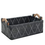 KWLET Small Storage Baskets Foldable Rectangle Containers Empty Gift Basket for DVD CD Record Cord Books Video Electronics Items