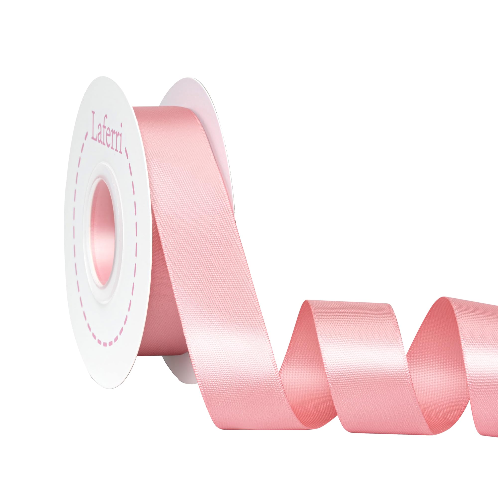 Laferri Double Faced Dusty Rose Satin Ribbon,1 X 25 Yards,Fabric Ribbon Use for Gift Wrapping DIY Craft Floral Bouquets Wedding 