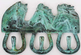 CHALLENGER Horse Equestrian Home Decor Wall 3Hook Rack in Patina Finish 6743PT
