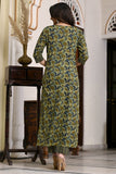 Gosriki Women'S Cotton Blend Printed Straight Kurta With Pant (Mangla Green-Snw-Gs_L_Green_Large),Green,,B0C5TGM7HH