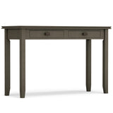 SIMPLIHOME Artisan Console Table - 46 Inch Wide Solid Wood Sofa Table in Farmhouse Grey, Transitional Storage Table for Entryway