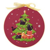 Ilsmysutra Christmas Embroidery Kit Handmade Sewing Craft Set For Adults Christmas Gift Black Cat