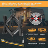 Camper Wheel Chock Stabilizer 2 Sets, Double Speed Heavy Duty Truck RV Tire Scissor Locking X Chock, Camper Accessories for Trav