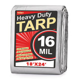 Keten Tarps Heavy Duty Waterproof 18X24 Feet, Extra Thick 16 Mil, Tear & Fade Resistant, UV Blocking, Outdoor Tarp with Reinforc