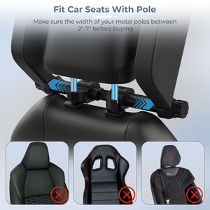 Yoocaa Car Headrest Pillow, Road Pal Headrest, Adjustable Car Seat Head Neck Support, U Shaped Car Sleeping Pillow for Kids & Ad