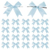 50 Counts Blue Twist Tie Bows 3.1 Pre-Tied Satin Ribbon Bow Decor Mini Twist Tie Bows for Gift Wrapping Treat Bags Cake Bridal B