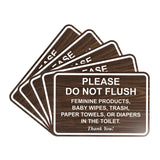 All Quality Classic Framed Please Do Not Flush Thank You Bathroom Etiquette Sign - 6 x 8 (Walnut) 5 Pack