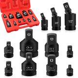 11PCS Impact Socket Adapter and Reducer Set, 1/4 3/8 1/2 3/4 1 Inch Square Drive Wrench Adapter, CR-MO Steel, for Dril