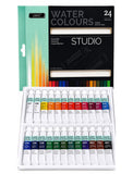 Amdroz Lanpo Water Colours Paint Set, 24 Vibrant Colours (12Ml Each), WaterBased Watercolour Paint Tubes For Artists, Students,