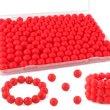 Kovict 200pcs Silicone Beads, 12mm Silicone Beads for Keychain Making, Pens Bracelet Necklace DIY Crafts(Scarlet red)