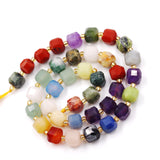 Malahill Wholesale Natural Faceted Stone Beads for Jewelry Making Sold per Bag 5 Strands Inside Cube Mix Stone 6mm