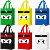 Locmeo 12 Pcs Ninja Party Favors Bag Reusable Non Woven Color Ninja Gifts Bags with Handles Ninja Themed Goodie Treat Candy Bags