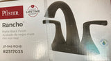 Pfister Rancho Matte Black Finish Bathroom Sink Fixture with Push and Seal Touch-Less Drain Assembly
