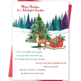 MQMRYeto Grandson Christmas Card,Merry Christmas to a Wonderful Grandson,Tree Xmas Card Gifts from Grandma Grandpa