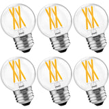 BLINGCOLOR 6 Pack Dimmable G16.5 LED Light Bulbs 60 Watt, E26 LED Bulbs 60 Watt Soft White 3000K, 6W E26 Globe LED Edison Small 