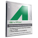 iSYFIX Reflective Green Vinyl Numbers Stickers - (2 Sets) 5 Inch - Premium Self-Adhesive Decal Die Cut and Pre-Spaced for Mailbo