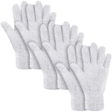 Patelai 3 Pairs Microfiber Plant Dusting Gloves Leaf Cleaning Gloves for Indoor Plants, Blinds, Furniture, House(Medium,White)