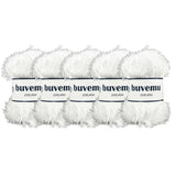 Eyelash Fun Fur Yarn 100 Gram (3.53 Ounces) 175 Yards (160 Meters) (Optical White - 5 Skeins)