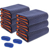 YMTLJHDSY 6 Moving Blankets 72x40in with 3 Elastic Rubber Band (196in Extendable to 400in) - Durable Quilted Moving Blanket-Heav