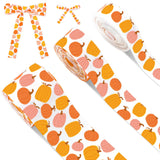 JarThenaAMCS 3 Rolls Fall Ribbons 15 Yards Pink Orange Pumpkin Grosgrain Ribbon Pumpkin Fabric Craft Ribbon for Autumn Thanksgiv