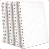 4Pack A4 Spiral Graph Paper Notebooks (8.3 X 11.5), 5Mm Grid Quad Ruled, 160 Pages (80 Sheets) Each, Hardcover Wirebound Lay