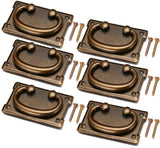 6pcs Vintage Antique Bronze Drawer Ring Pull Handles Knobs Hardware for Dresser Cabinet Door Furniture Drawers Bronze Hand Missi
