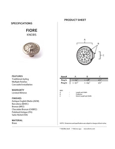 Alno A1472-SN Fiore Traditional Knobs, Satin Nickel