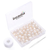 BEADIA Natural Pearl Beads Potato 8-9mm White Freshwater Cultured Loose Gemstone Beads for DIY Jewelry Making 13.8''/Strand HQ