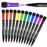 12 Fine Tip Dry Erase Markers - Whiteboard Markers Magnetic Dry Erase Markers With Eraser, Low Odor White Board Markers Dry Eras
