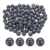 HARFINGTON 100pcs 16mm Deep Gray Wood Beads 4.3mm Large Hole Round Wooden Loose Spacer Beads for Jewelry Making Necklace Bracele