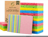 Compressed Non Scratch Kitchen Sponges, Highly Absorbent, 12 Pack
