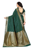Sugathari Womens Banarasi Saree Pure Kanjivaram Silk Saree Soft New Ladies 2023 Design Wear Pattu Sarees Latest Party Sari Collections With Blouse Piece For Wedding Sadi (Sam Pari-180 Dark Green)