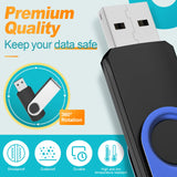 16GB Flash Drive Bulk 10 Pack Thumb Drive Swivel USB Drive Metal Memory Stick Portable 16 GB USB Stick Kepmem 16 Giga Pendrive B