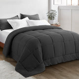 KELTARO Alaskan King Comforter 132x120- Extra Large Oversized King Cooling All Seasons Down Alternative Lightweight Quilted Duvet Insert with Corner Tabs - Dark Grey