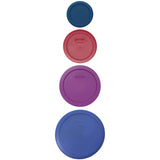 Pyrex 4 Lid Bundle For 1,2,4, And 7-Cup Glass Bowls Made In The Usa