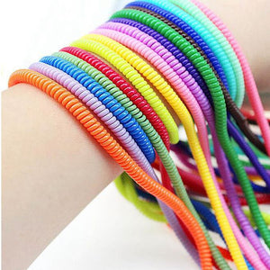 VizGiz 7 Pack Spiral Cable Protector Sleeve Saver Universal USB Charging Cable Cover Cord Rope Wrap Strain Relief Anti-Fracture