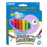 BAZIC 10 Classic Colors Broad Line Jumbo Watercolor Markers (122324P)