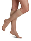 SIGVARIS Womens Sheer Fashion Open Toe Calf Height 1520mmHg Weight Compression Hose Lightweight & Breathable in Soft Stret