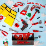 LOYO Kids Tool Set - Pretend Play Construction Toy with Tool Box Kids Tool Belt Electronic Toy Drill Construction Accessories Gi